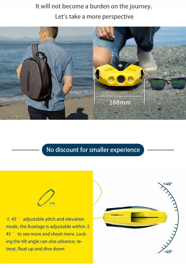 Palm-Sized APP-Controlled Underwater  | Full HD for Exploration & Photo/Video Capture