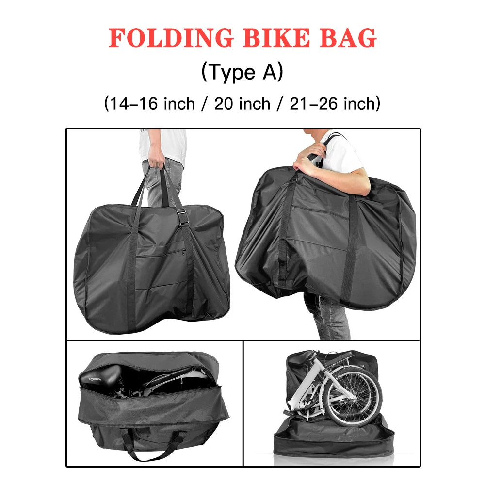 Folding Bike Travel Bag Bicycle Portable Transport Carrying Case for 14-16 inch / 20-22 inch / 21-26 inch Bycicle Accessories