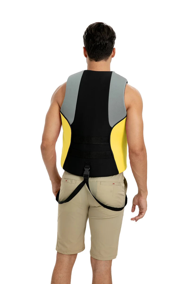 Life Jacket Adult Neoprene Life Vest Surf Raft Kayak Fishing Jet Ski Vest Water Sport Swimming Rescue Super Buoyancy Life Jacket