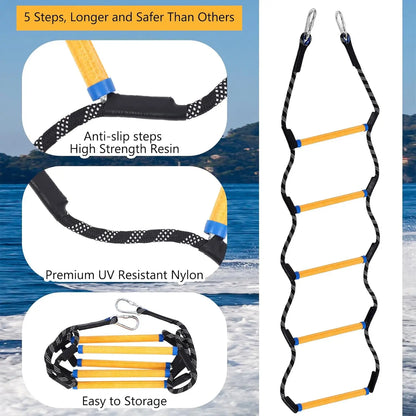 Marine Rope Ladder Telescopic Rope Ladder Portable Rope Ladder Swimming Ladder Suitable For Kayaks Motorboats Canoes Etc