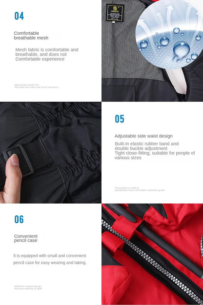 Outdoor Wading Sports Vest Adult Sea Fishing Life Jacket Sea Fishing Wading Multi-pocket Removable Quick-dry Fishing Life Jacket