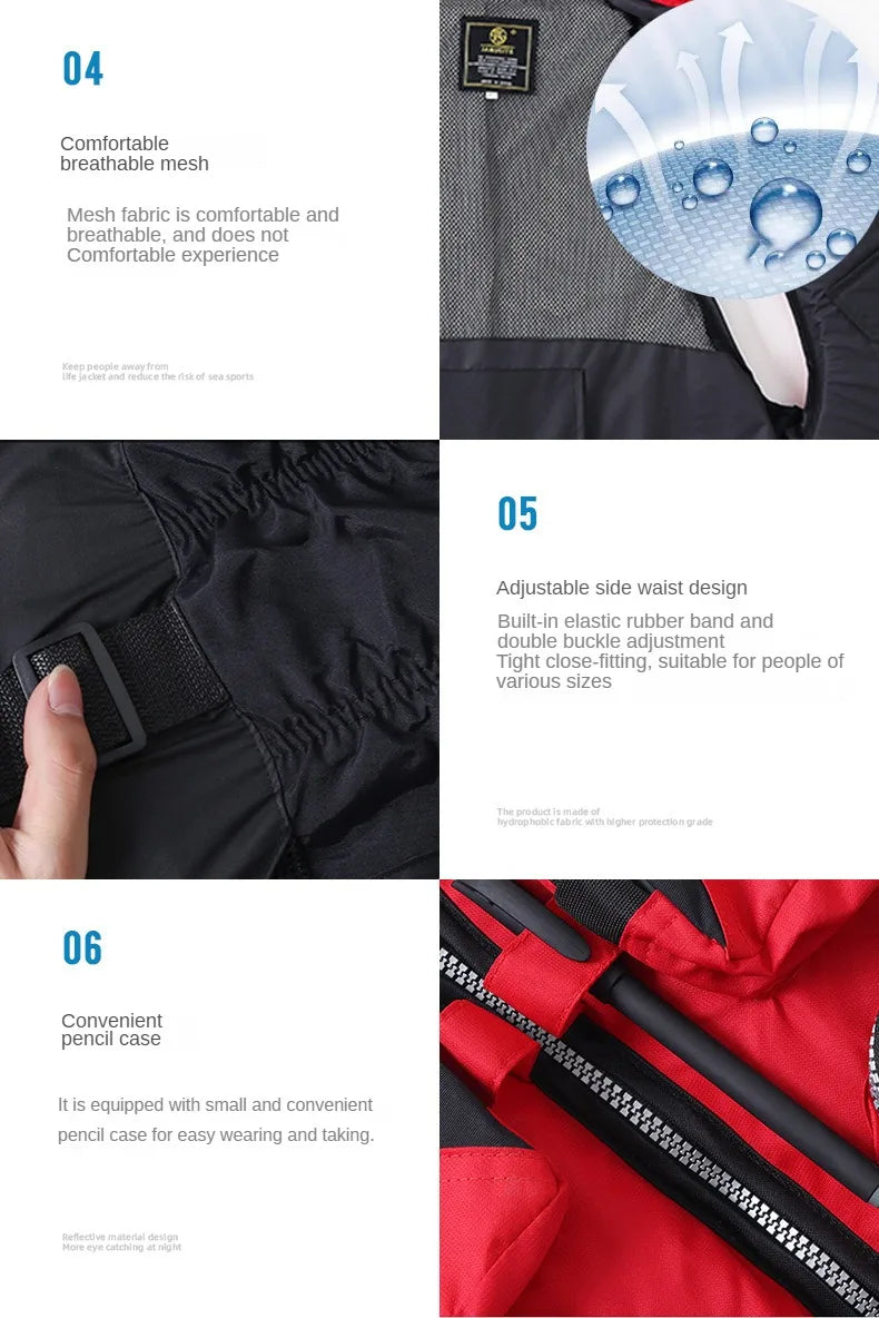 Outdoor Wading Sports Vest Adult Sea Fishing Life Jacket Sea Fishing Wading Multi-pocket Removable Quick-dry Fishing Life Jacket