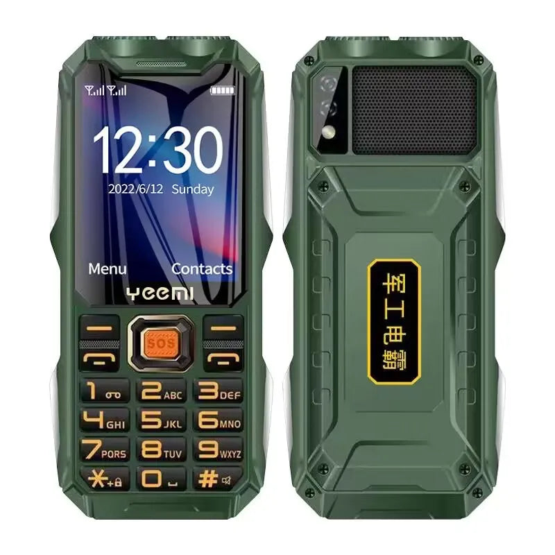 YEEMI Q8 GSM 2G Rugged Phone Big Battery Dual Flashlight 2.4inches HD Screen Dual SIM Mobile Phone Large Button Cellphone