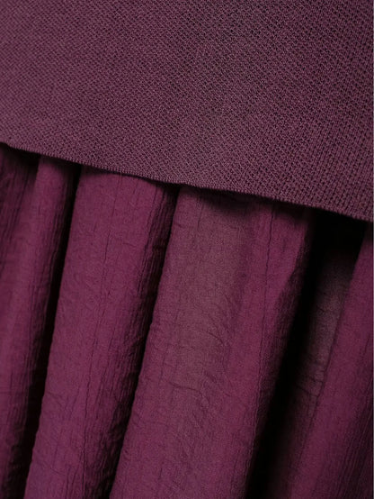HH Elegant Midi Skirt For Women Fashion Solid A-line High Waist Pleated Side Zipper Long Skirt Vintage Skirts Chic Bottom
