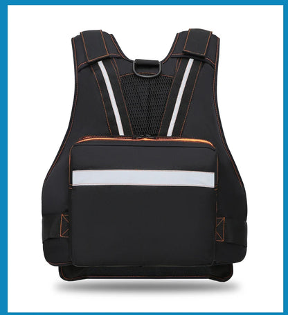 multi-functional life jacket vest for outdoor fishing, a must-have for safety. Multiple pockets for storage, buoyant materials