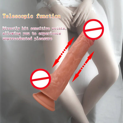 Dildo Heated Realistic Telescopic Swing Vibrator Vaginal Massage Masturbation Device Anal Stimulator Female Adult Sex Toy