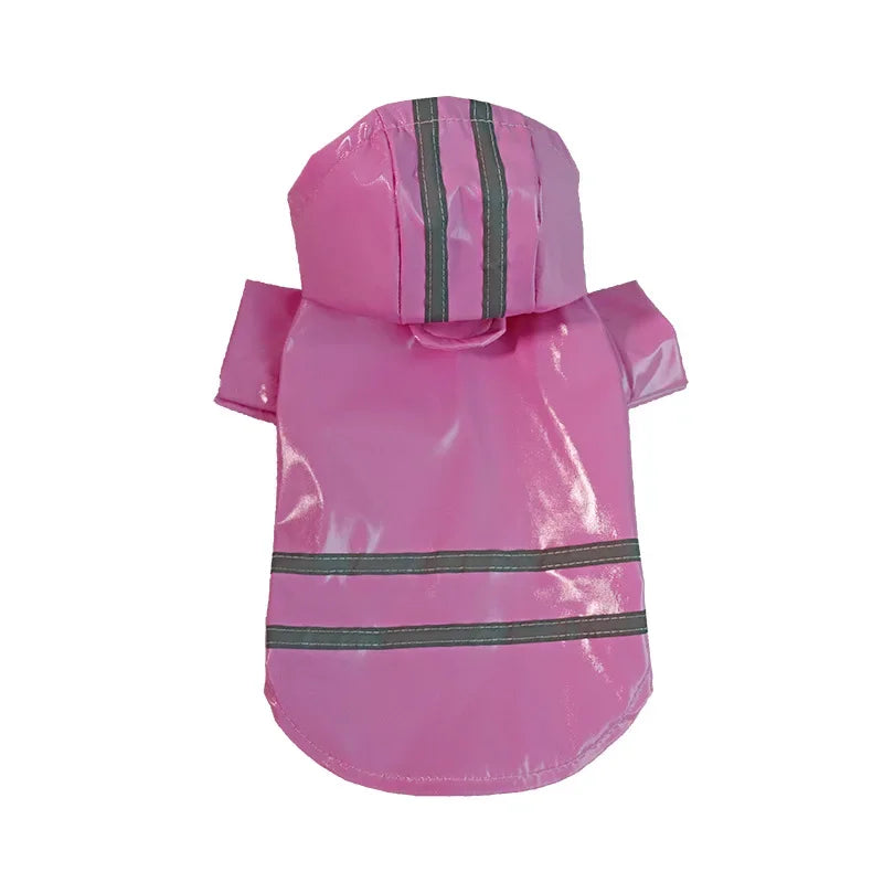 Dog Clothes, Waterproof Jackets, Hooded Raincoats with Reflective Strip, Outdoor Breathable Clothes for Puppies