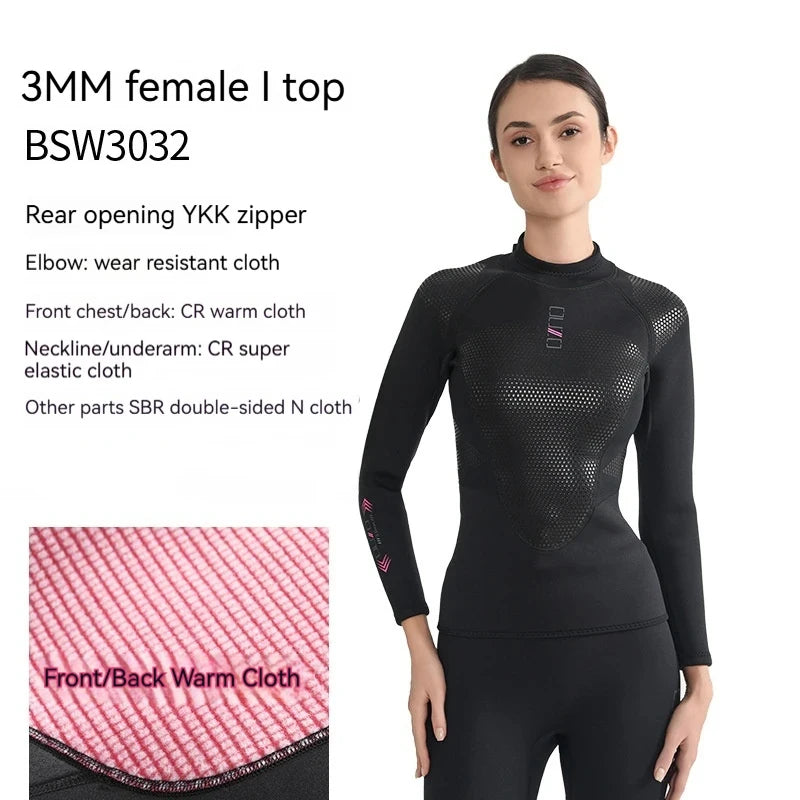 New 3MM Neoprene Men Woman Wetsuits Warm Split Diving Clothing Elasticity Scuba Surfing Snorkeling Water Sports Diving Suit