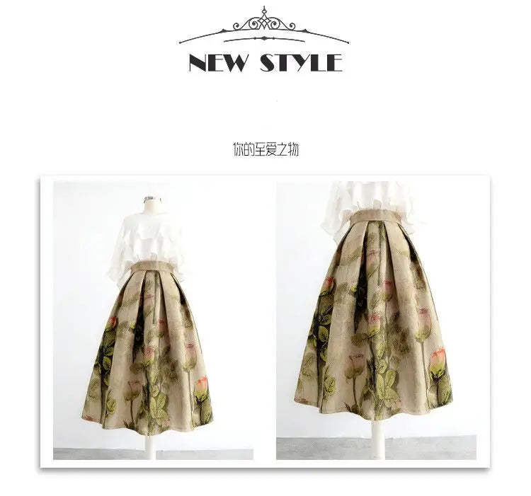High-End Temperament Jacquard Hollow Out Elastic Waist Irregular Skirts 2023 Vintage All-match A-line Skirt Streetwear Long Skir