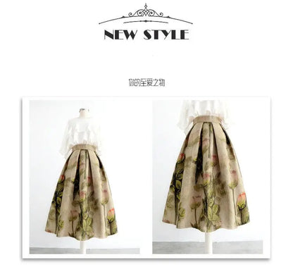 High-End Temperament Jacquard Hollow Out Elastic Waist Irregular Skirts 2023 Vintage All-match A-line Skirt Streetwear Long Skir