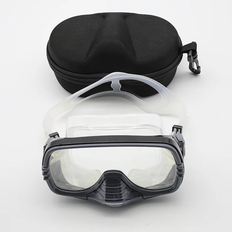 New Large Frame Diving Mask with Drain Valve|HD Tempered Glass Lens & Adjustable Silicone Strap,Swim Goggles,buceo, 수영,스노클링,마스크