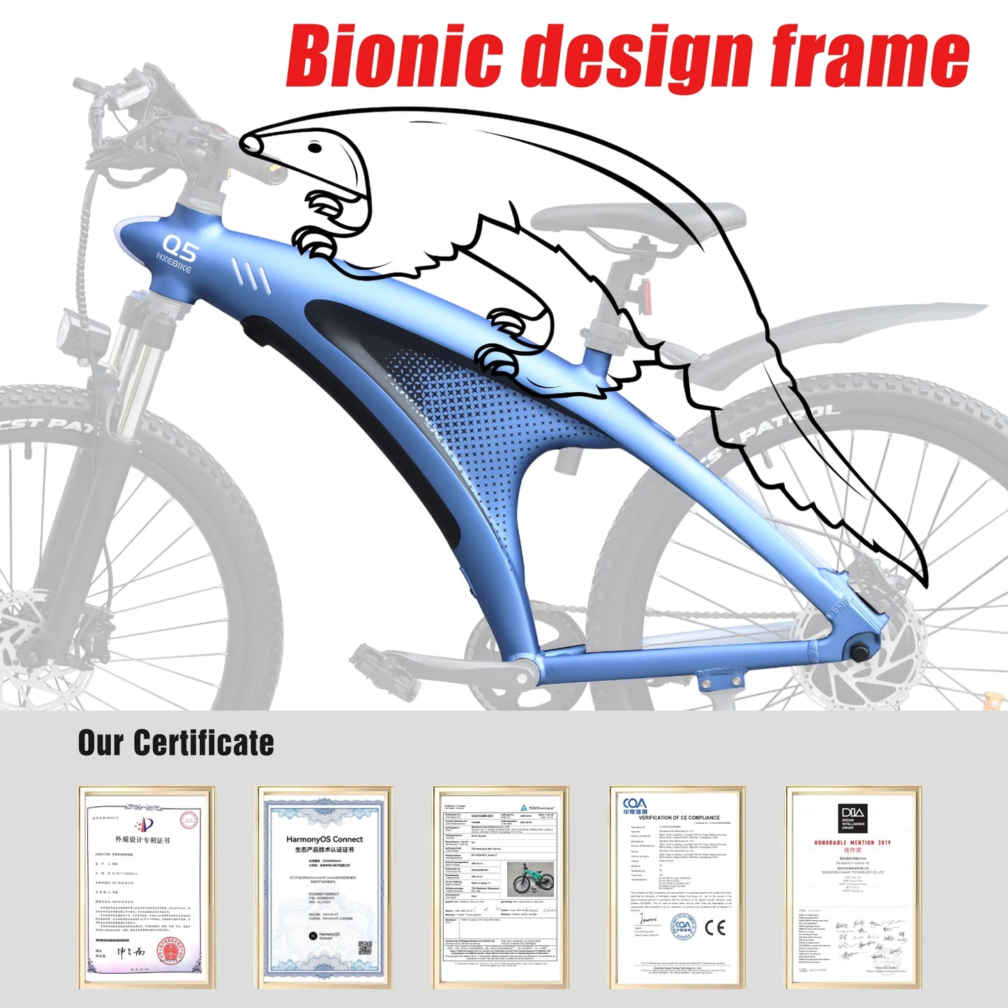 HX Q5 Ebike 2000W Adults Electric Bike 85Nm 57KM/H Electric Bicycle 27.5*2.25 Inch Removable battery Electric Mountain Bike