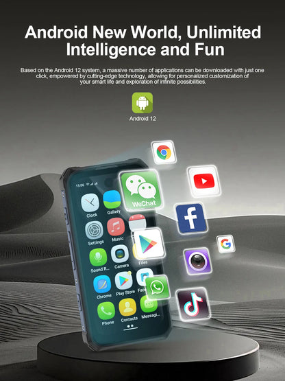 SERVO TANK500 IP68 Waterproof Mini Smart Phone 4G LTE Android 12 RAM 6GB ROM 128GB PTT Network Intercom Small Rugged Smartphones