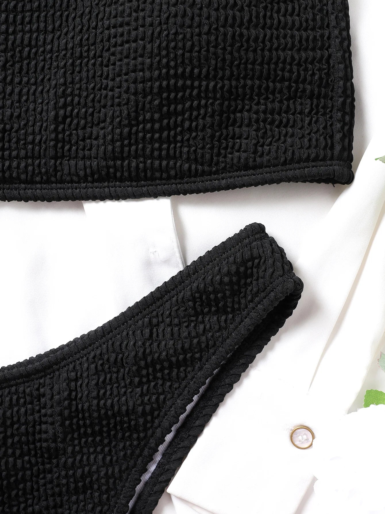 Fashion Bikini Textured Swimwear Women 2025 High Cut Swimsuit Women Bathing Suits Solid Brazilian Bikinis Set