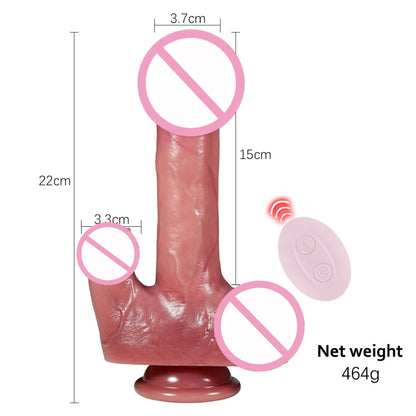Double-ended dildo. Electric penis. Remote-controlled. Female sex toy. Insertable penis. Anal sex toy. Adult sex toy.
