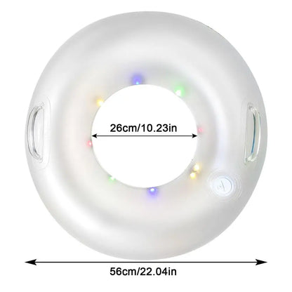 Inflatable Pool Floats Inflatable Floats Ring For Swimming Pool With Light PVC Water Toys With Two Handles Multicolor Light