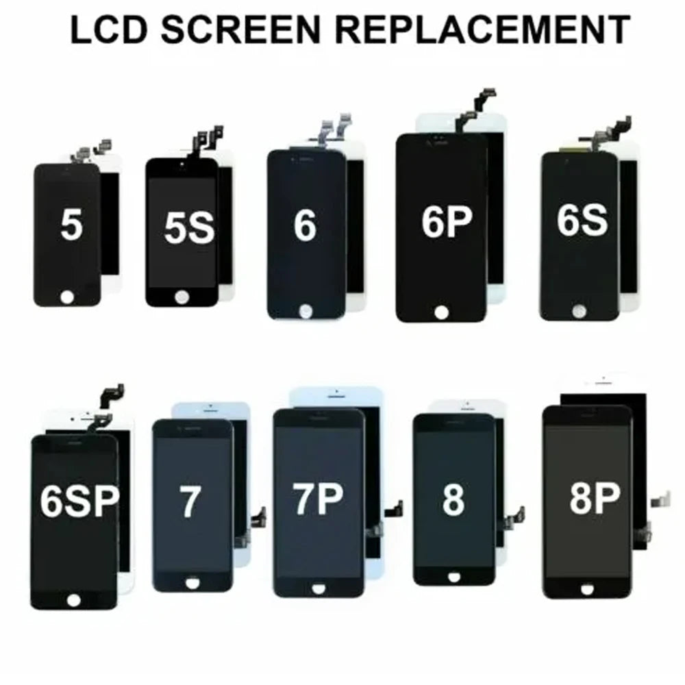 For iPhone 5 5C 5S SE 6 6S 7 8 Plus LCD Display Touch Screen Replacement For iphone 7G 7P 8G 8 Plus LCD Screen Tempered Glass