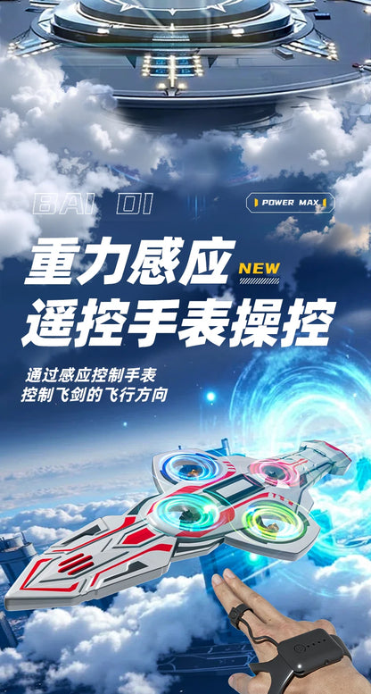 New Remote Flying Sword Interactive Flying Sword Drone With 1 Batteries 6-Axis Gyro Stabilizer Easy To Fly  For Beginners Adults