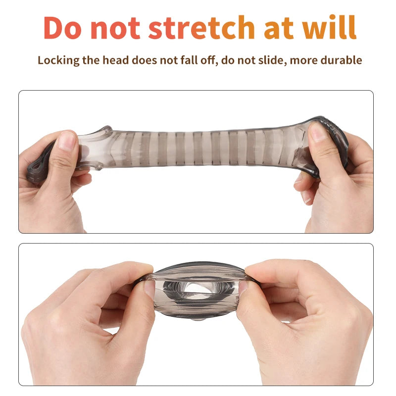 Adult Products Male Delayed  Adult Sex Toy Delayed Ejaculation Penis Extender Condom Male Silicone Male Chastity Cage Device