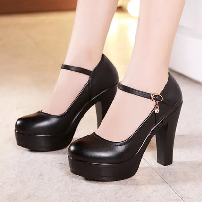 8 10 12cm Small Size 32-43 Shallow Thick Bottom Platform Pumps Women 2025 Block High Heels Shoes for Office Model Wedding Dress
