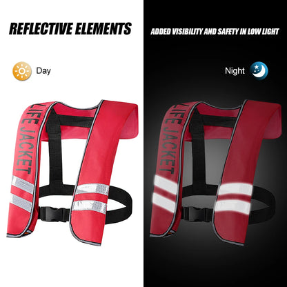 Auto Inflatable Adults Life Jacket Life Vest Safety Float Suit for Water Sports Kayak Fishing Surfing Canoeing Survival Jacket
