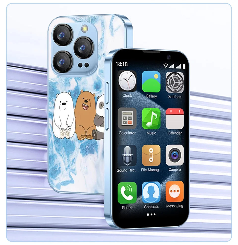 With 2Pcs DIY Stickers New XS18 Pro 2GB RAM 16GB ROM Android 9.0 Face Recognition Dual SIM Dual Standby 3G 3.0" Smartphone