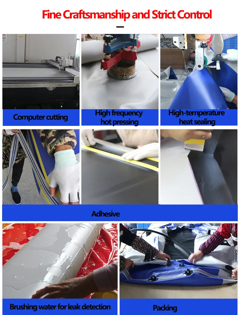 Professional Boat Raft Inflatable Set Dinghy Rowing Boats for Adults Kayak Canoe Fishing Tear-Resistant Foldable Drifting Boat