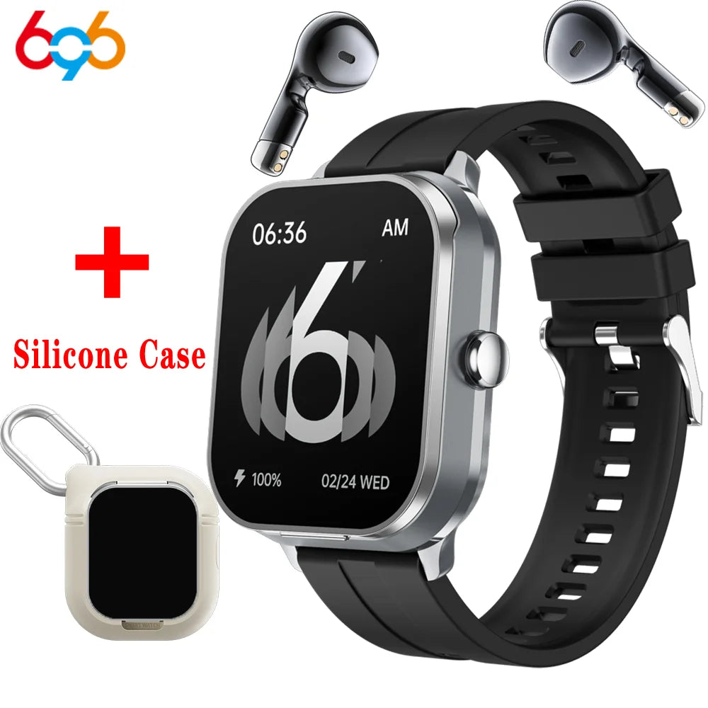 TWS Earphone Smartwatch 2.01" Headset 2 in 1 Smart Watch BT Call Blue Tooth Headphones Watches Heart Rate Sport Fitness Bracelet