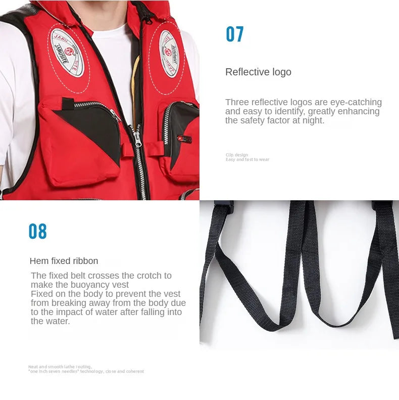Outdoor Wading Sports Vest Adult Sea Fishing Life Jacket Sea Fishing Wading Multi-pocket Removable Quick-dry Fishing Life Jacket