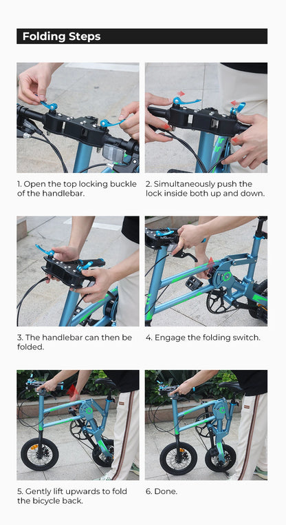 12Inch Folding Bicycle 7 Speed Disc Brake Ultralight Portable Adult Men's Bike to Work Foldable Bicycle with Shock Handlebar
