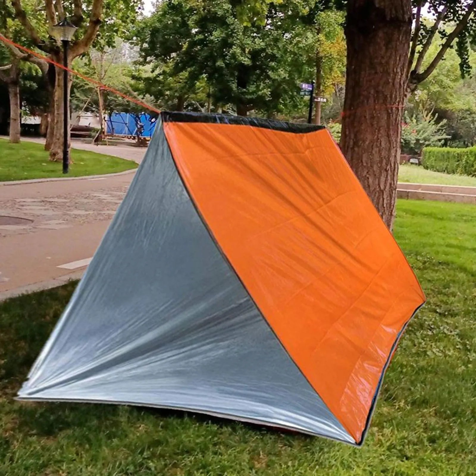 2-Person Outdoor Camping Tent Waterproof Lifesaving Tent Emergency Escape Camping Survival Tent Kit Outdoor Camping Mat