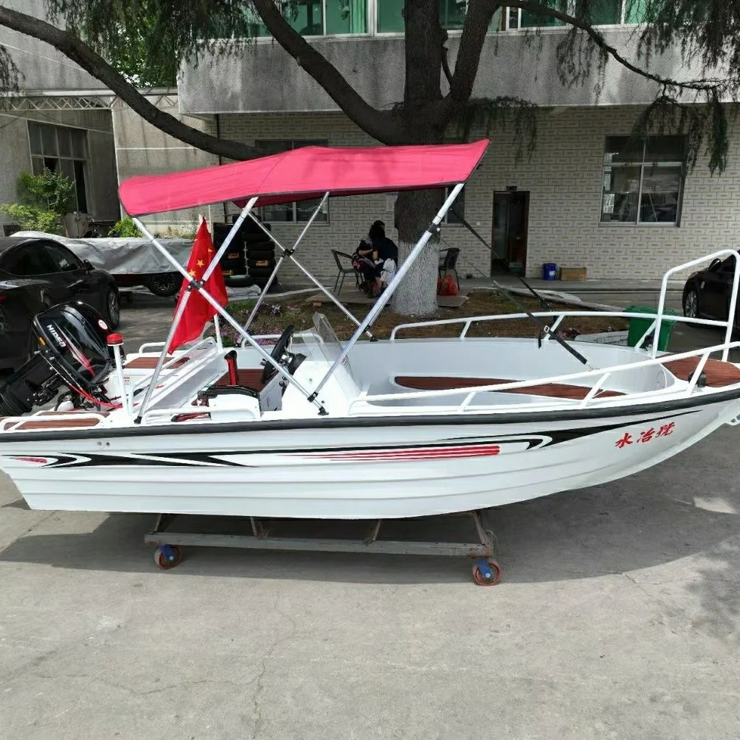 Unbeatable 6-8 Passenger Capacity River Fishing Sports Yacht Comfortable Outboard with Aluminum Alloy Speedboat Welded Handrails
