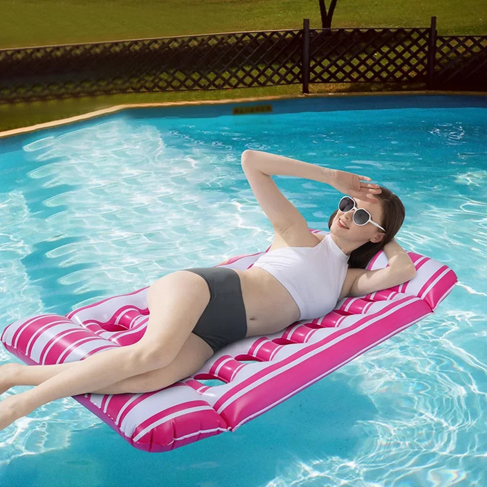 Inflatable Water Sleeping Bed PVC Floating Lounger Air Mattress Water Hammock Float Sun Lounger Swimming Pool Home Accessories