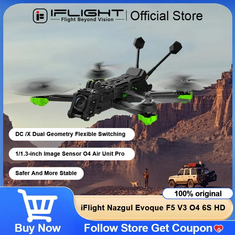 iFlight Nazgul Evoque F5 V3 O4 HD 6S FPV Drone BNF DC/X Dual Geometry Flexible Switching Borg Mini F7 FC Mini 60 ESC Quadcopter