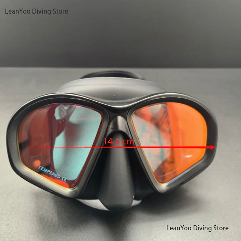 Premium Quality Low Volume Freediving Mask - Teenager Silicone Swimming Mask Mirrored Lens Scuba Dive Glasses