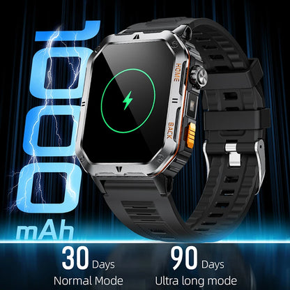 Original 2025 New 2.01 inch1000mAh smartwatch LED flashlight GPS 100+ sport health monitor 3ATM waterproof Men Gift smartwatch