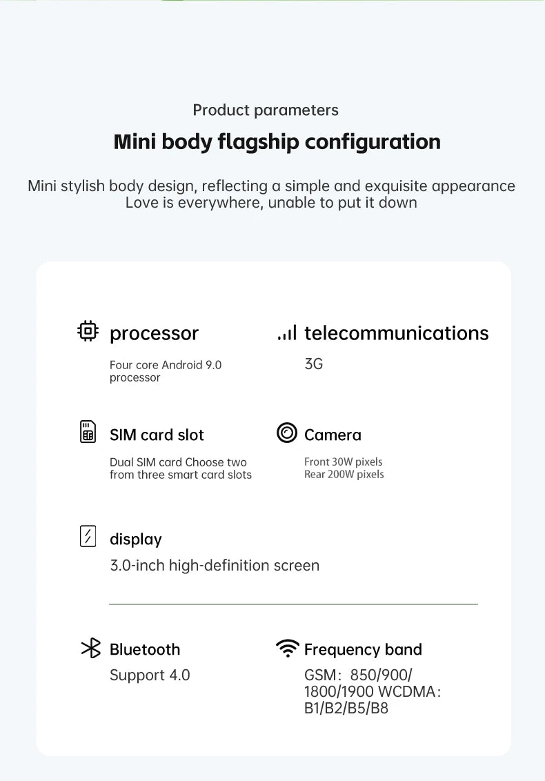 Free Smartwatch! SERVO S26 Super Small Smart Phone 3.0" Screen 2GB+16GB Android System Face Unlock WiFi 3G WCDMA Mini Smartphone