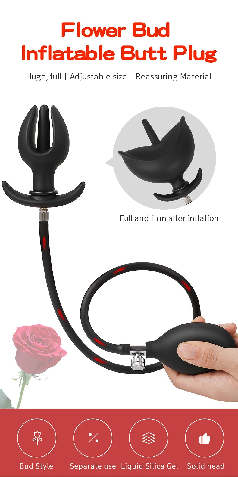 Adult Products Dildo for Anal Toy Expandable Butt Plug Silicone Massager Sex Toy for Women Men Inflatable Anal Plug Backyard Toy