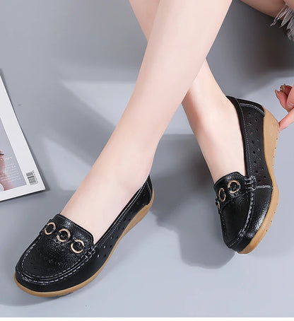 Woman Shoes Breathable Leather Shoes For Women Low Heels Casual Zapatos Mujer Elegant Heel Women's Shoes Flats Female Footwear