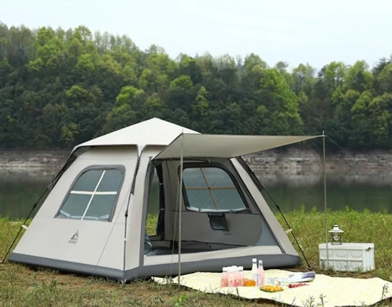 Large Space Sunshade Camping Tent Family Portable Relaxing Rainproof Multi Beach Tents Outdoor Trip Rest Camping Equipment