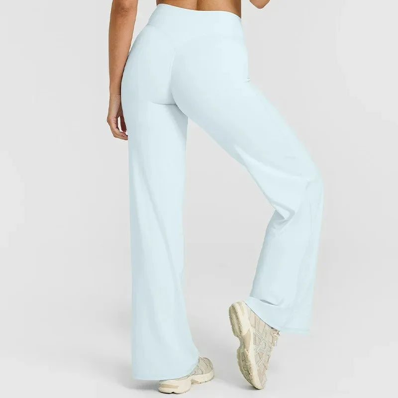 Straight Sports Leggings For Women's Fitness Sportswear Hips Without Embarrassment Yoga Pants Breathable Wide-leg Pants