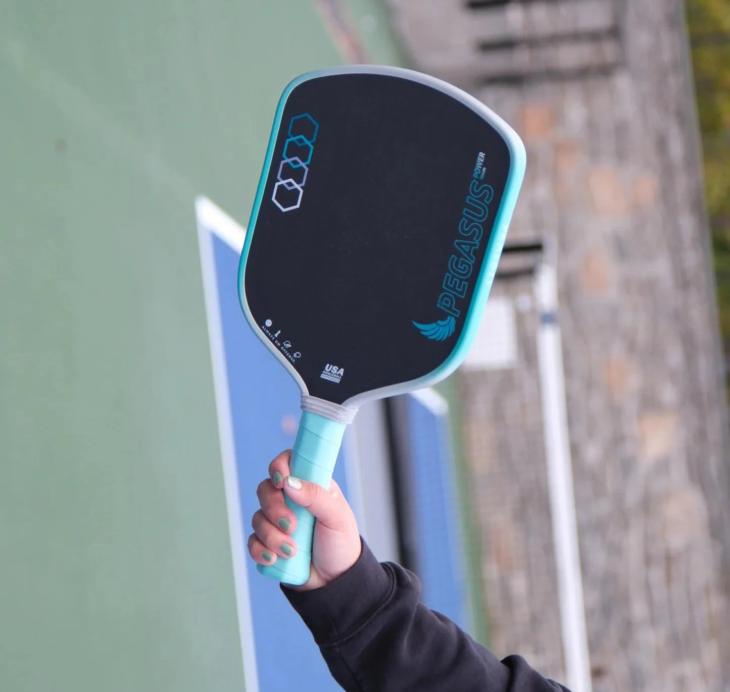 PEGASUS 16MM Pickleball Paddle, T700 Carbon Fiber Textured Surface, Polyer Honeycomb Core, Wide-body Paddle, Enhanced Power&Spin
