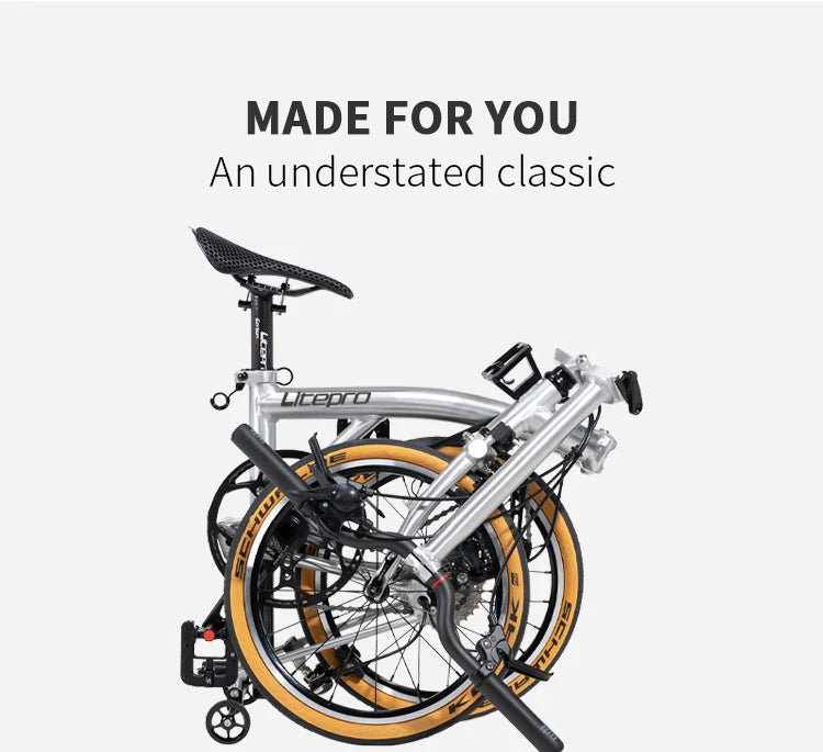 Litepro S9 Aluminum Alloy Frame 16 Inch 9 Speed Tri-fold Bicycle S /Y BAR Light Weight Foldable Bicycle Mini Folding Bike