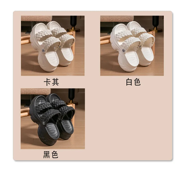 Comwarm Fashion Women's Slippers Platform Outdoor Female Slides Slip On Concise Slides EVA Soft Sole Comfortable Women's Sandals