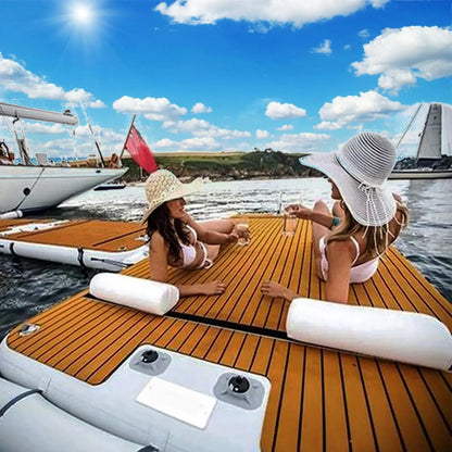 Portable Inflatable Air Dock Water Platform Swim Dock Mat Inflatable Floating Gangway Platform For Yacht Boat Pool Beach Ocean