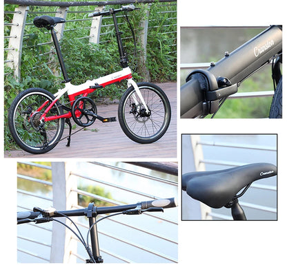 20 Inch Folding Bike Ultra-light Portable Variable Speed Bicycle Unisex For Work General Adult Leisure Bicycle