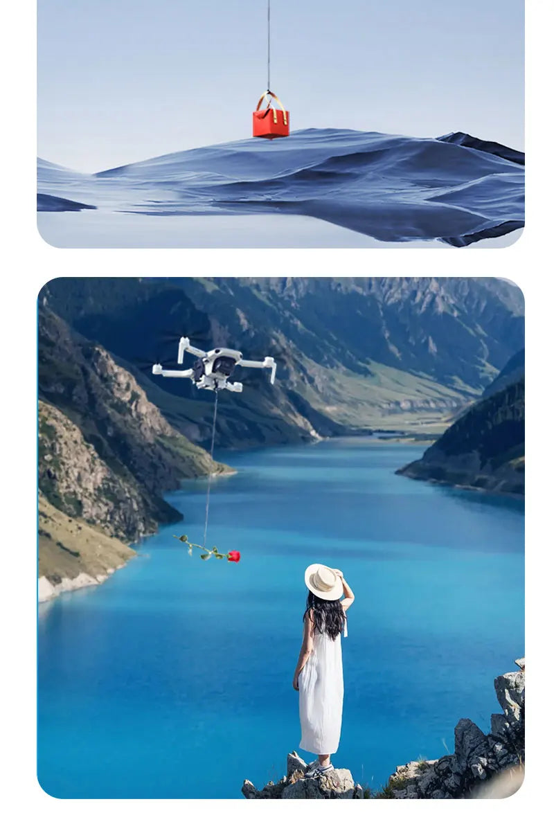 Drone Airdrop System for DJI Mini 2/SE/2SE Air-dropping Dropper Fishing Bait Wedding Ring Gift Proposal Rescue Delivery Thrower