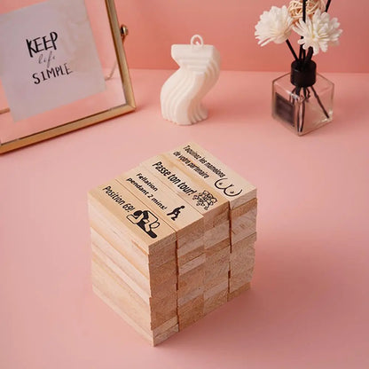 48PCS Dating Building Blocks For Date Nights Valentines And Adult Party Games Tower Game Deluxe Naughty Wooden Couple Toys