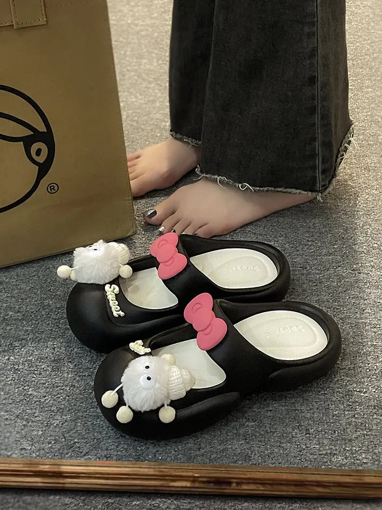 Cute Fairy  Slippers for Women's Summer Outer-Wear Thick-Soled Clogs Shoes Sandals For The Beach