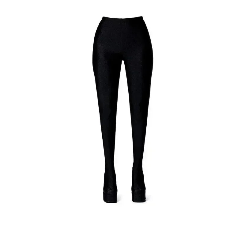 2024 New Pants Jumpsuit Boots Elastic Cloth Boots Racing Party Super Cool Square Head Waterproof Platform Thick Heel Boots 35-46